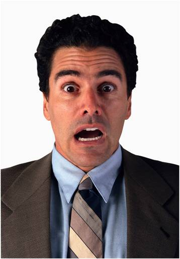 Businessman Suffering from Stage Fright -- Presentation Skills