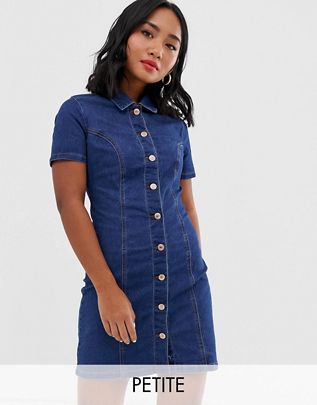 new look denim bardot dress