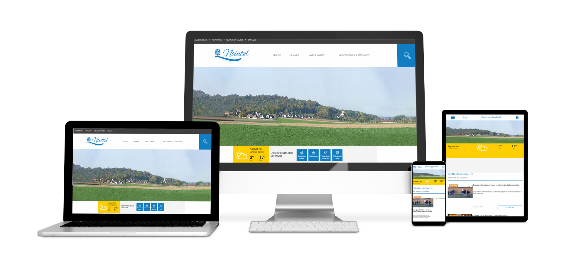 Site internet responsive design de la Mairie de Nointel, réalisé par Koba Civique By Hob.