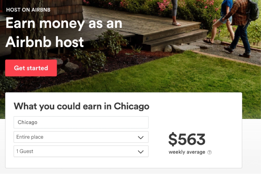 AirBnB Homepage