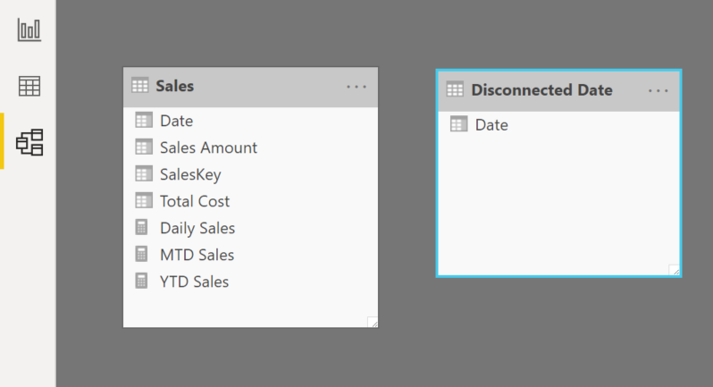 disconnected table power bi 4
