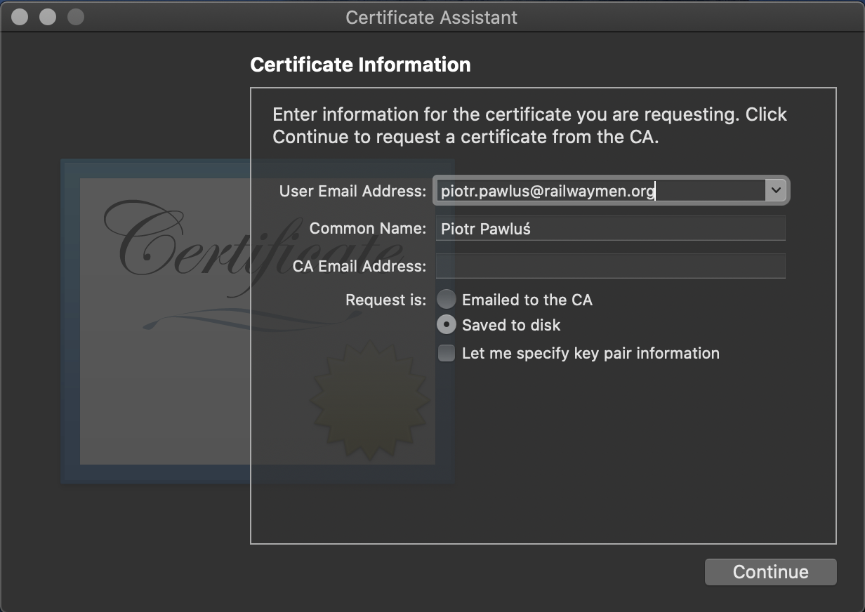 generated certsigningrequest file