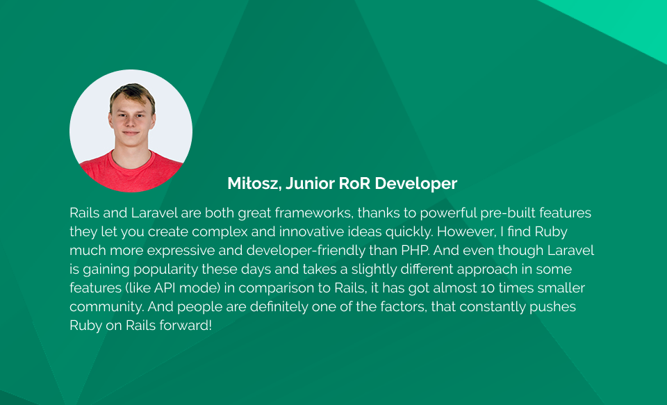 ruby on rails vs Laravel milosz