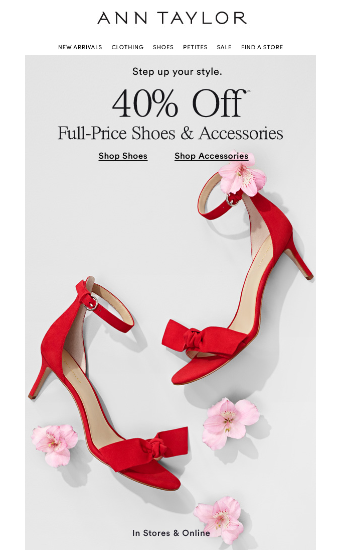 Ann Taylor marketing in stores and online 