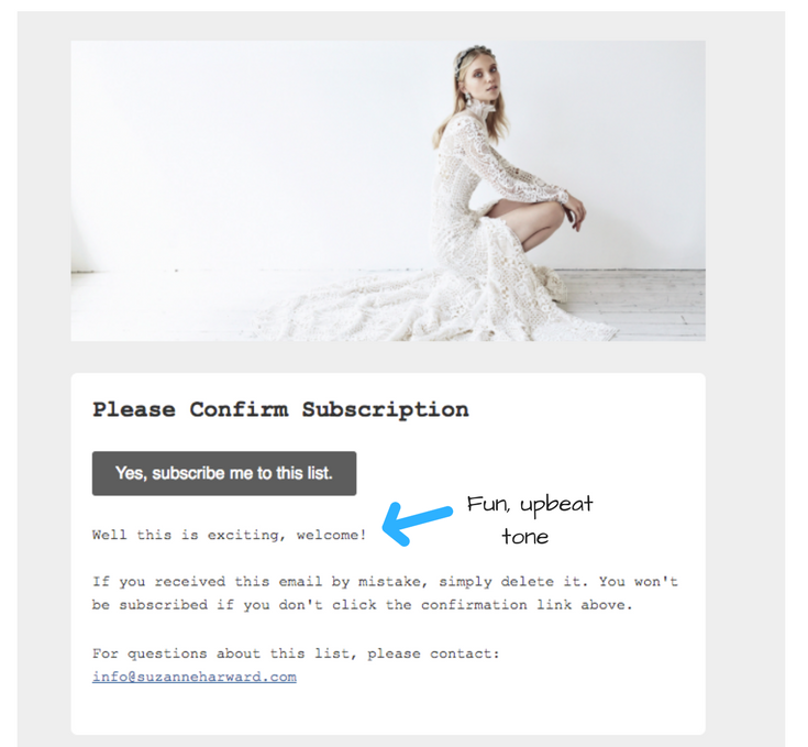 double opt-in confirm subscription example email 