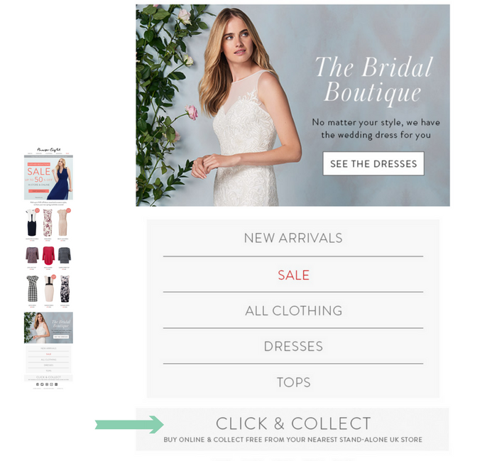 Phase Eight ecommerce email marketing click and collect service 