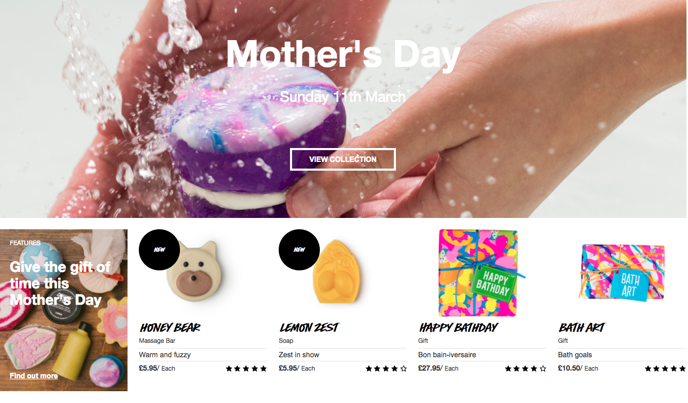 LUSH mother's day marketing 