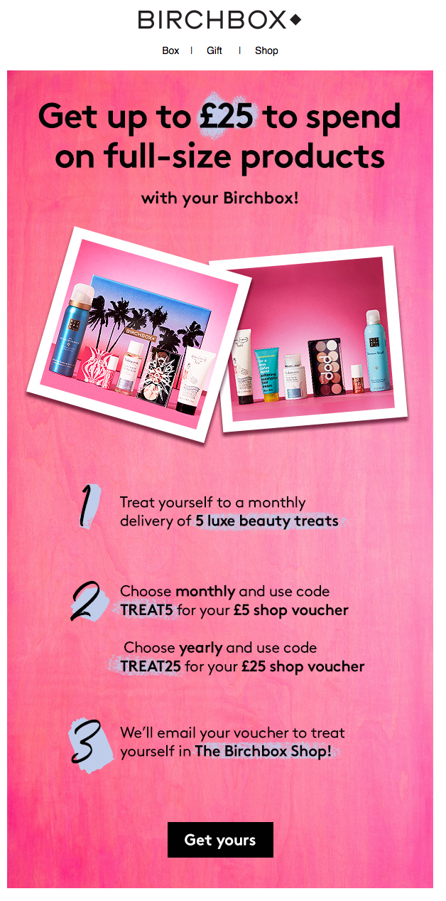 birchbox subscription and full size products email marketing.png