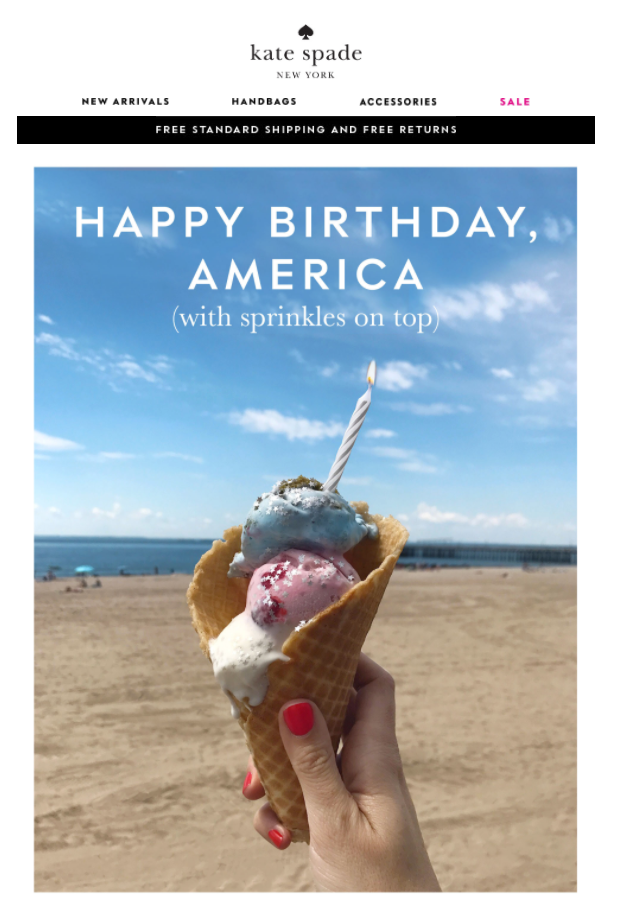 Kate spade fourth july email 