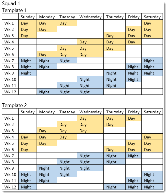 3 On 3 Off Schedule Example For Patrol In Your Department