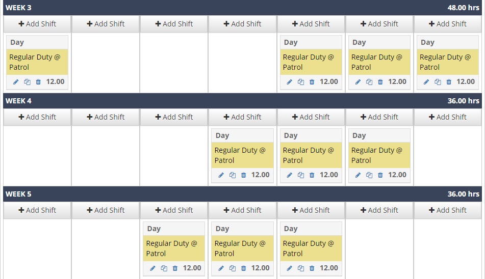 Day Shift Rotation 1 shown in PlanIt scheduling software.