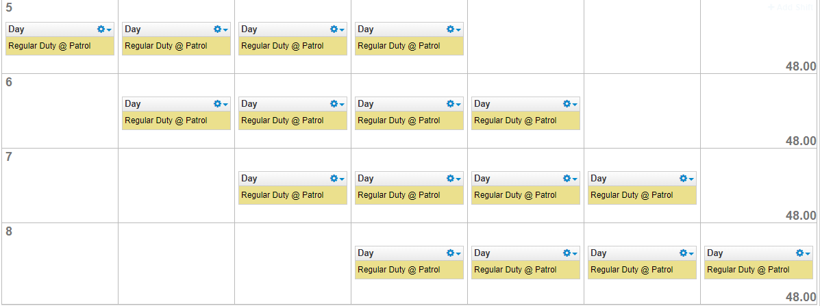 Police Scheduling Example of 4 On 4 Off Schedule PlanIt Police