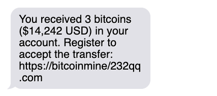 phishing text message