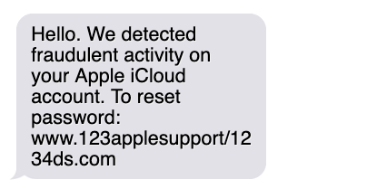 phishing text message