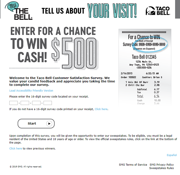 Taco Bell Customer Satisfaction Survey