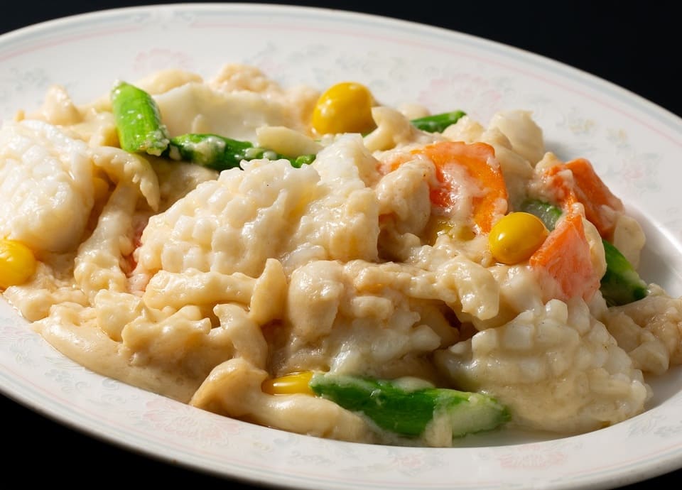 魚介類料理<br>イカのミルク炒め