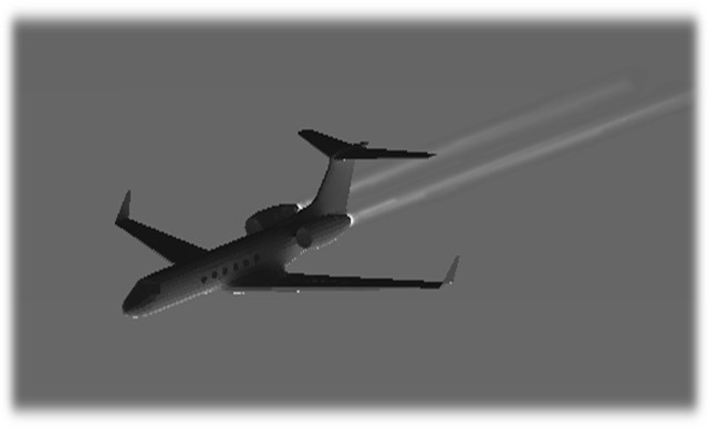 Aircraft with plume
