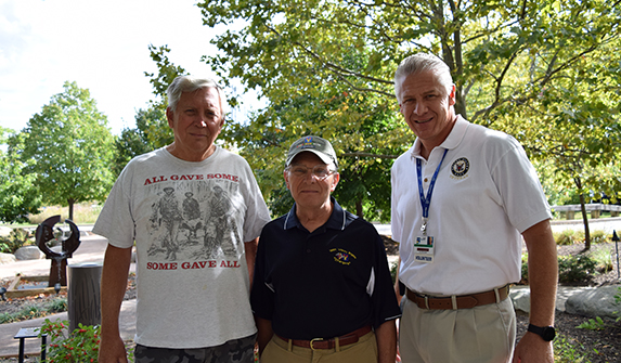 Photo of three Lake Health Veterans Volunteers Outside of TriPoint Medical Center