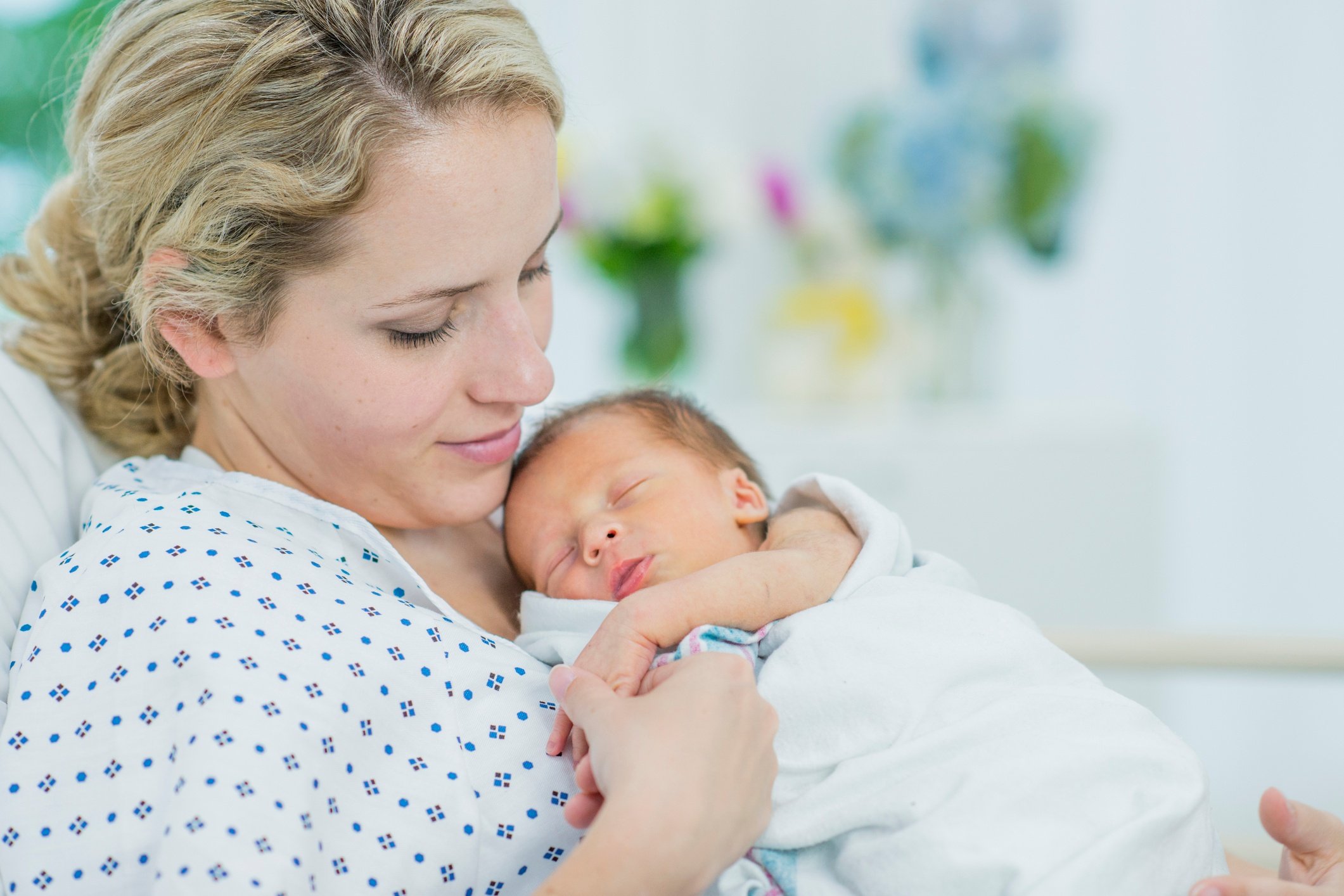 newborn baby and mother hospital