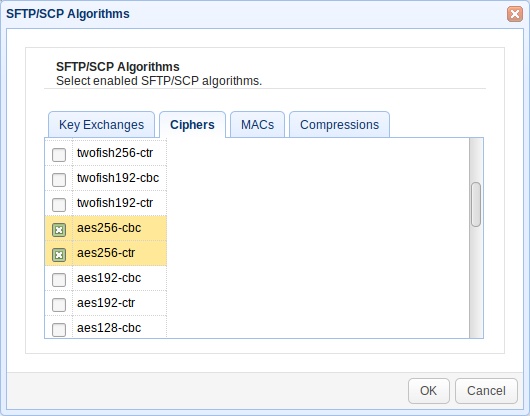 Choosing Aes 256 Ciphers For Sftp Choosing Aes 256 Ciphers For Sftp
