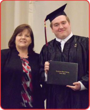 Patricia Rossetti with 2019 Graduate, Alexander Wright