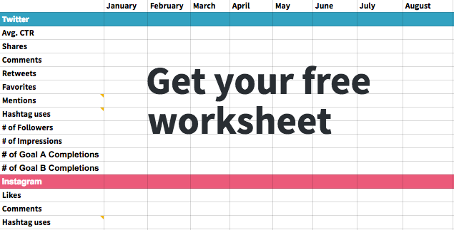 Free social media worksheet