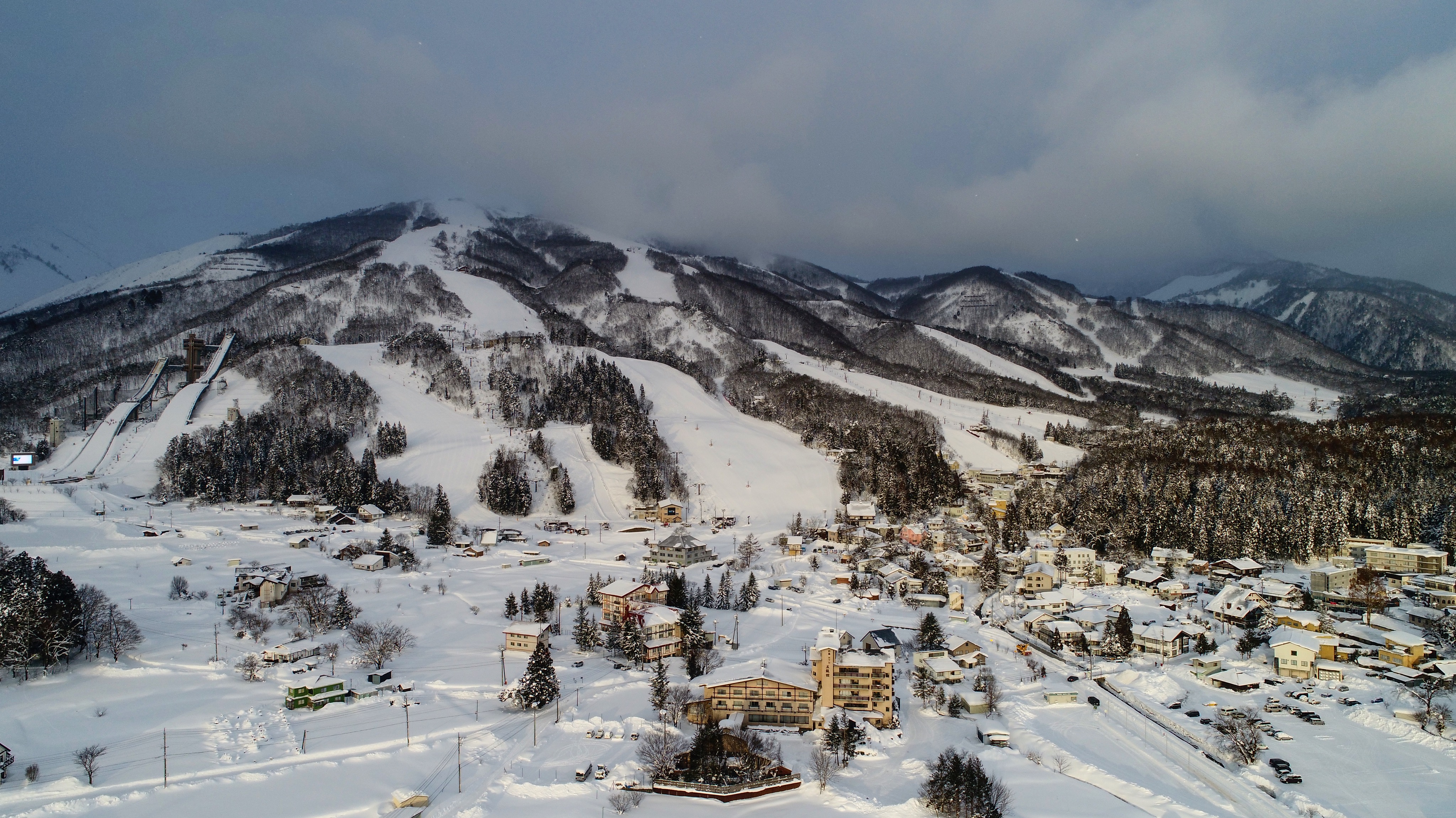 The snow-covered Hakuba Village