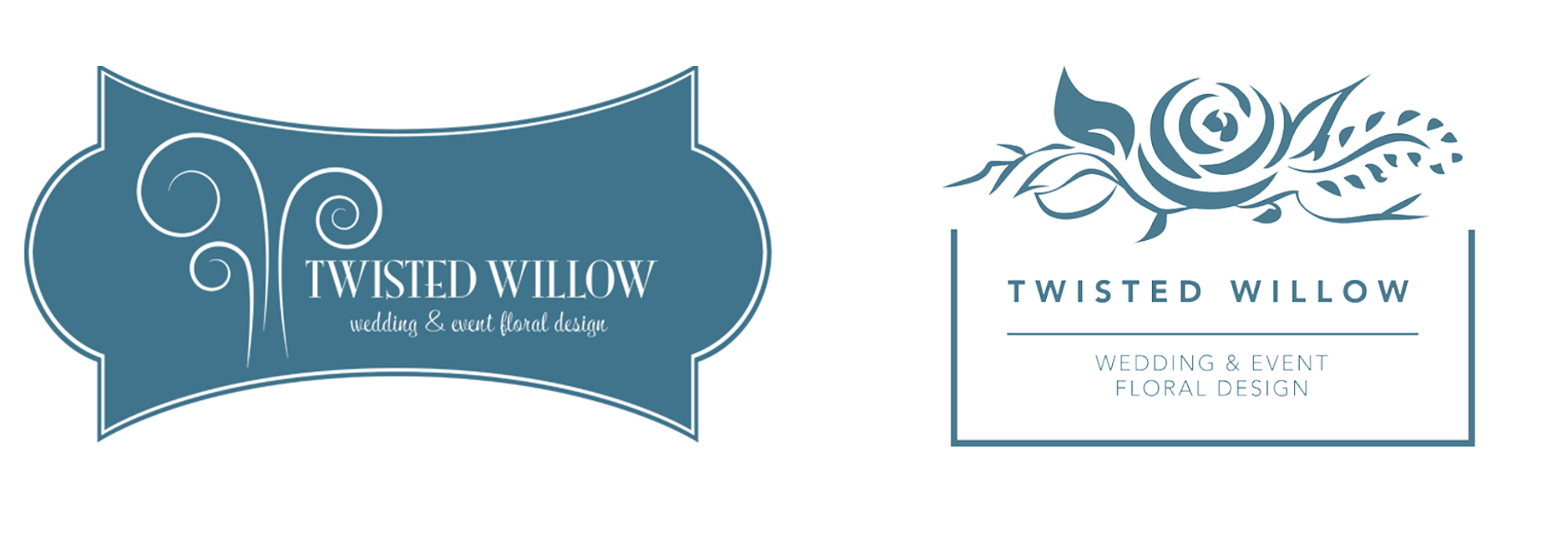 example of wedding florist logo before and after