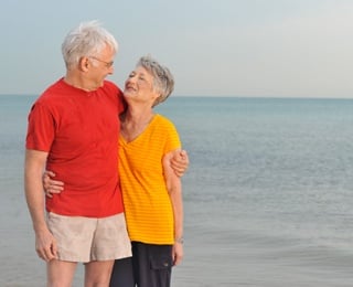 an older couple enjoying their vacation, and learning the benefits of vacationing