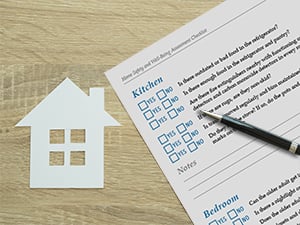  Home safety assessment checklist sitting on a desk