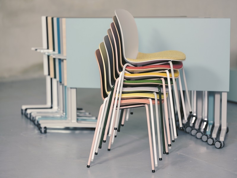 RBM Noor stackable and u-Connect foldable table and chairs