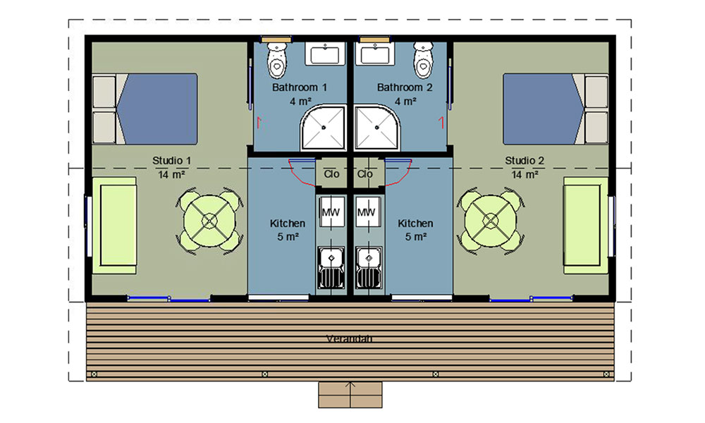 Genius 1 Bedroom Homes Prefabricated Cabins