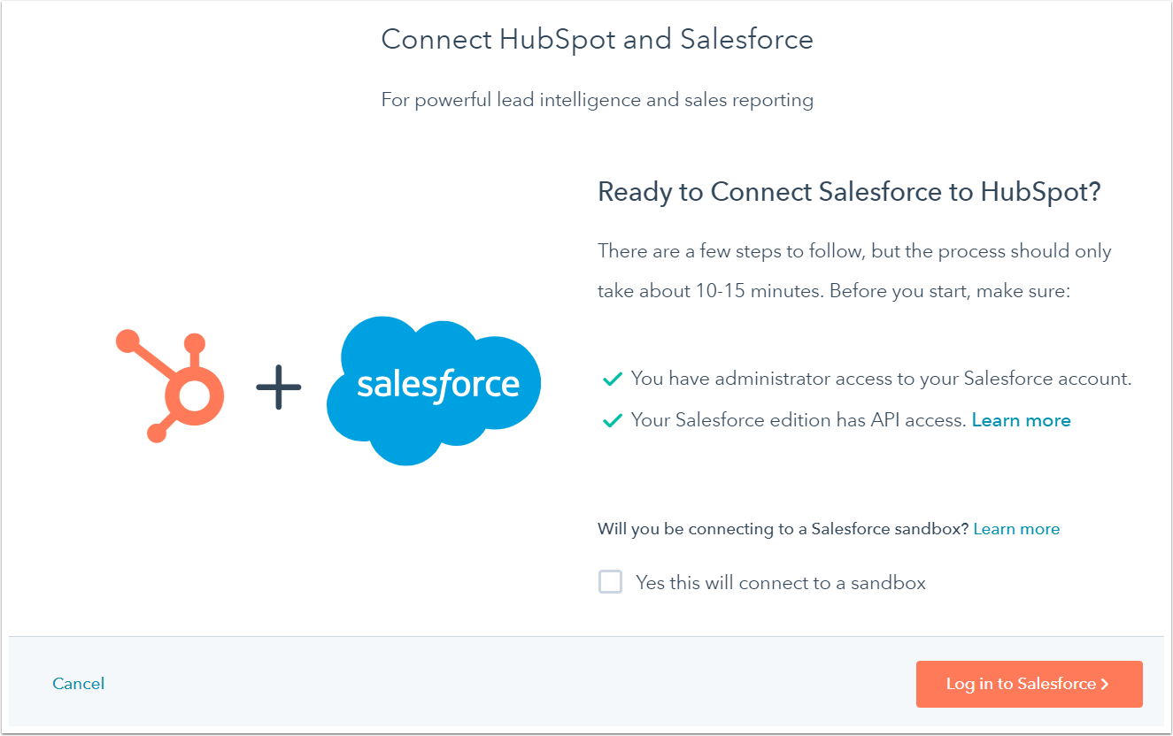 Hubspotとsalesforceの統合をインストールする