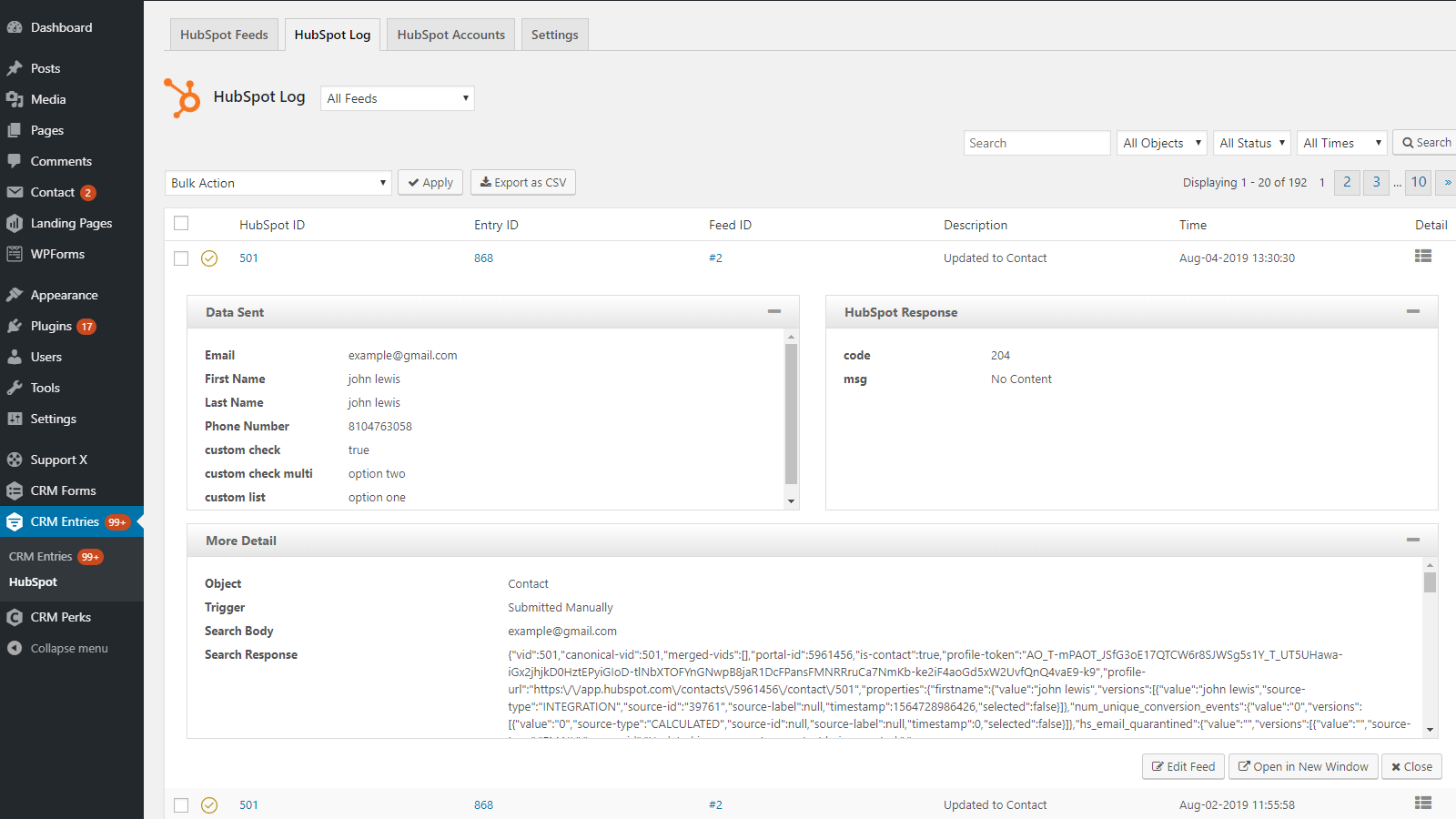 CRM Perks Wordpress Plugin HubSpot Integration Connect Them Today