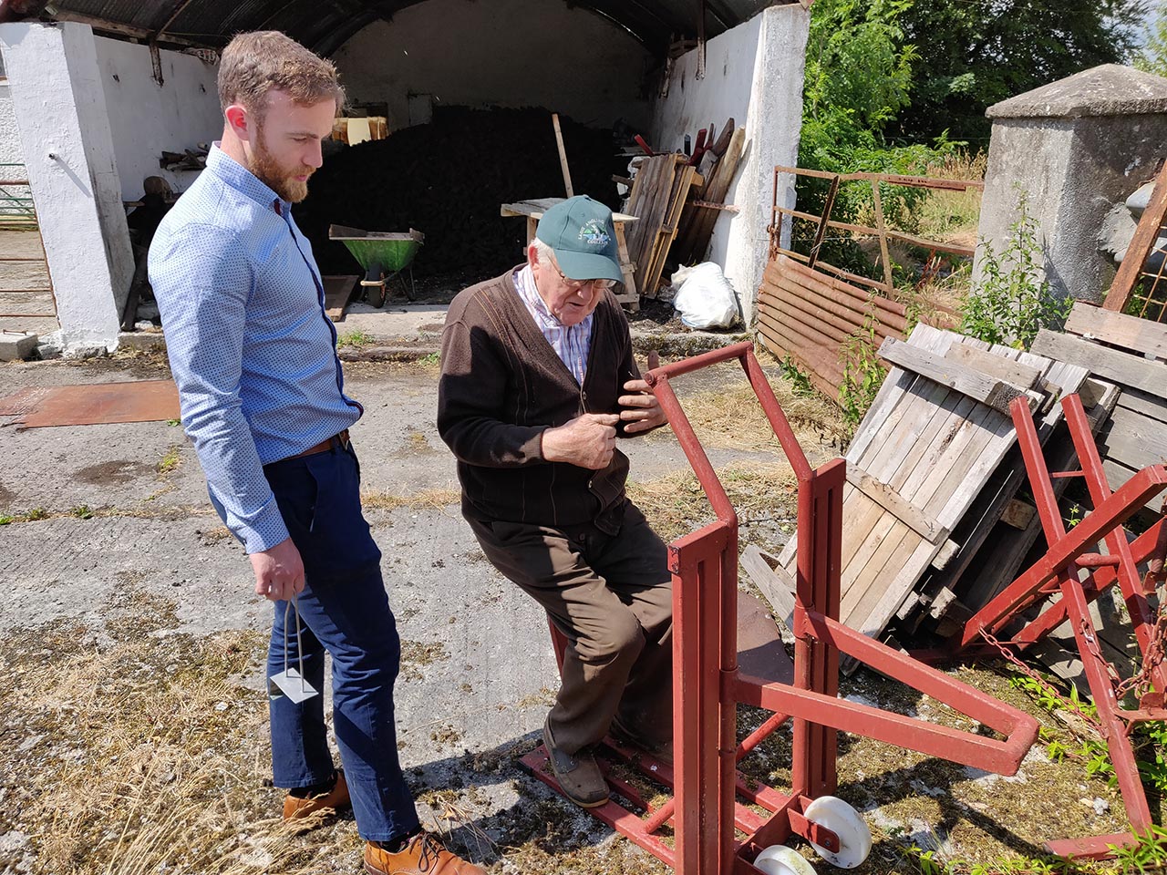 Tony Bergin and James Greevy (Herdwatch) reviewing an invention