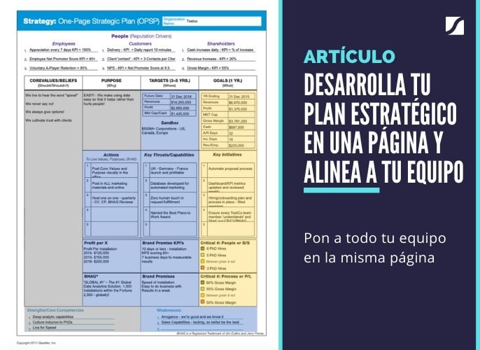 plantilla de marco de planificación estratégica