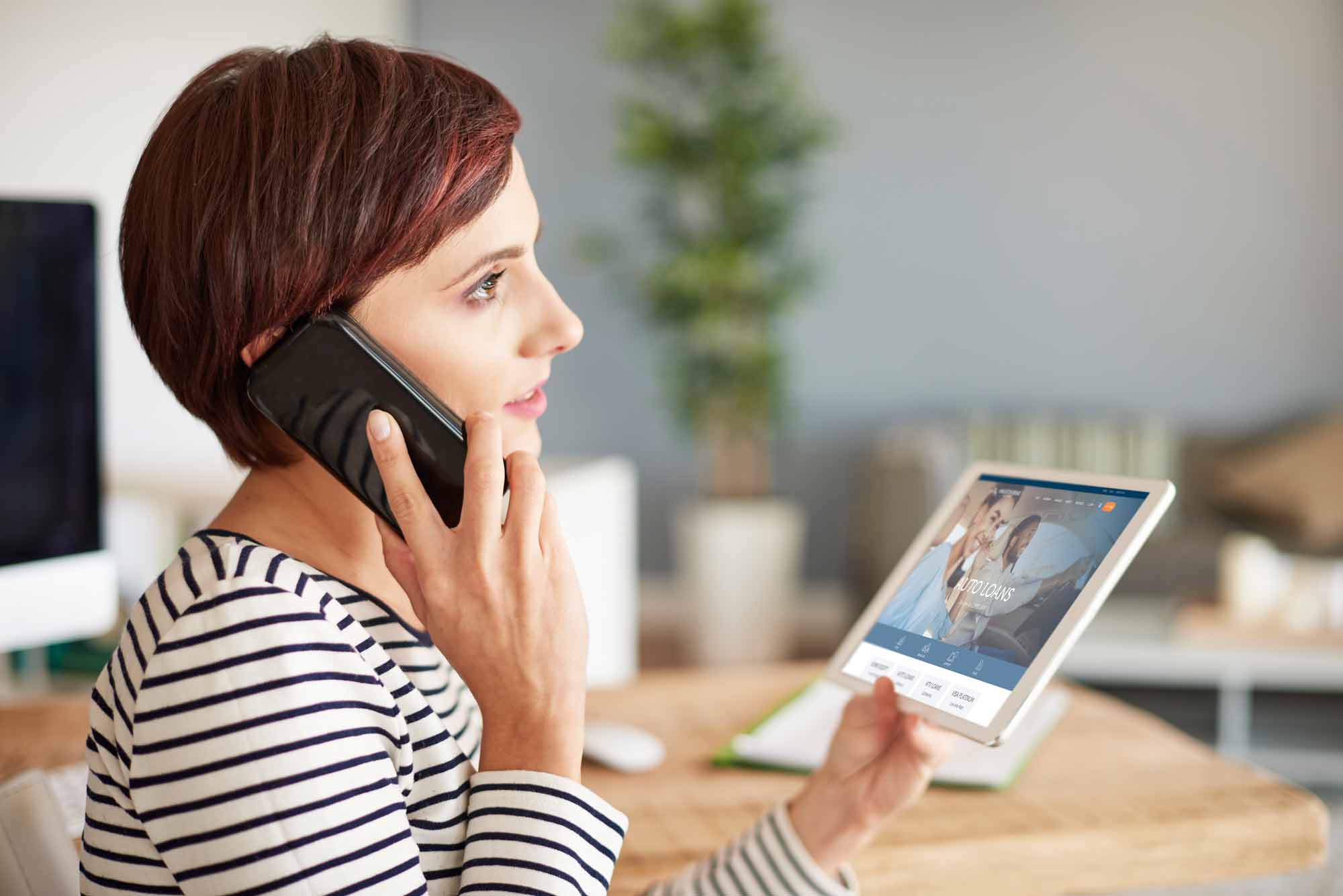 Woman talking on her cell phone