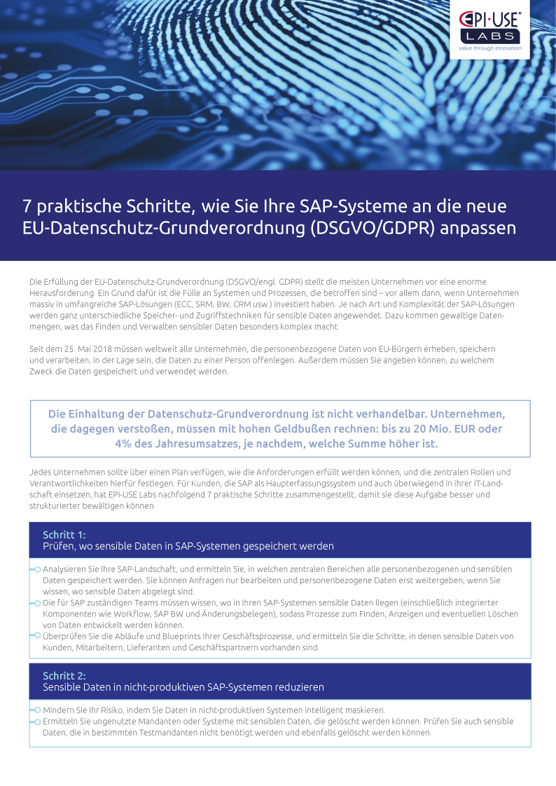 GDPR Compliance für SAP Systeme