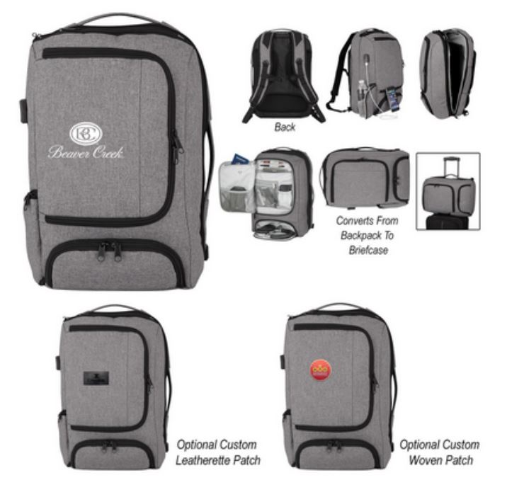 promotional backpack or briefcase
