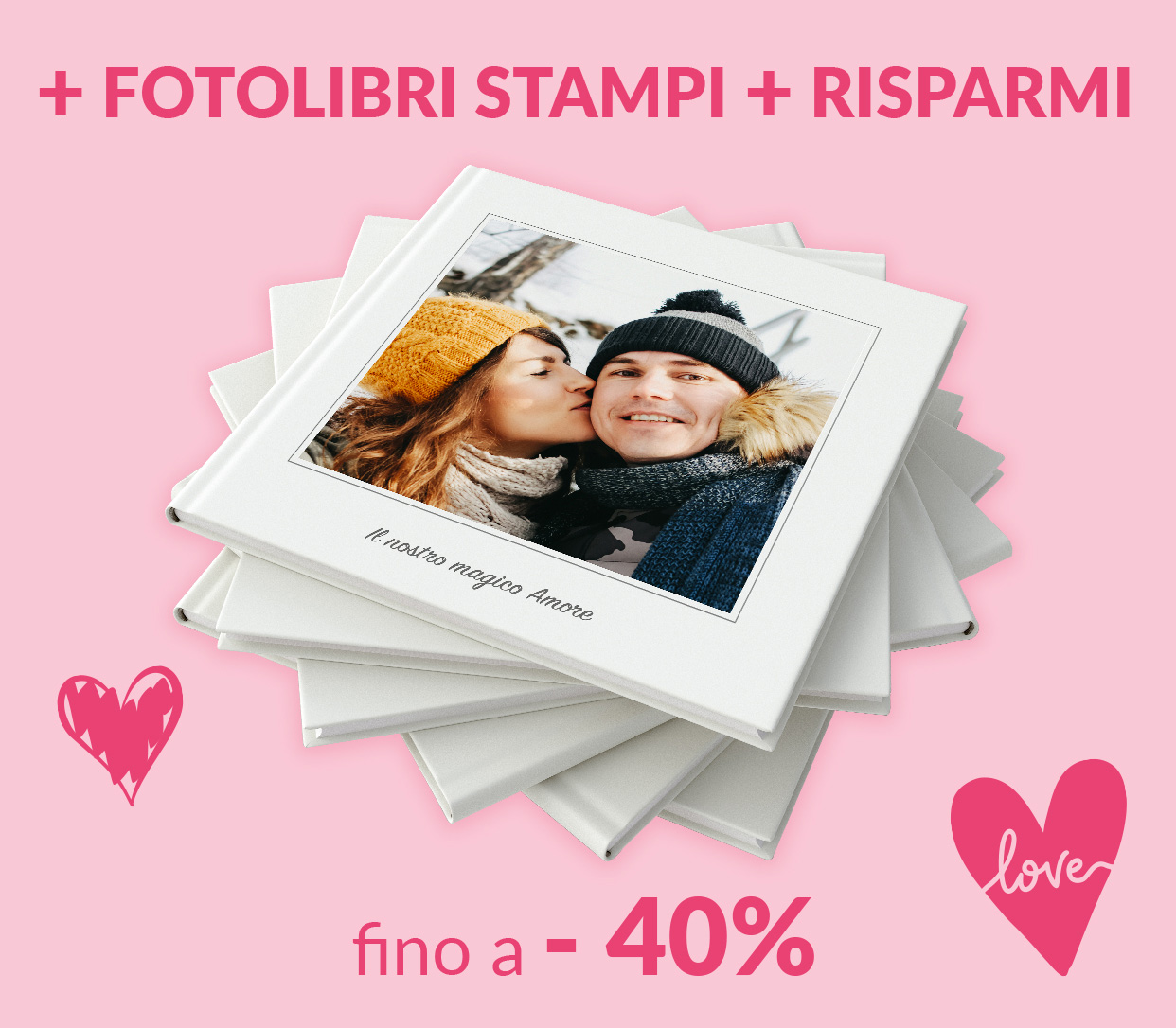 Fino a -40% sui FotoLibri, in base alla quantità