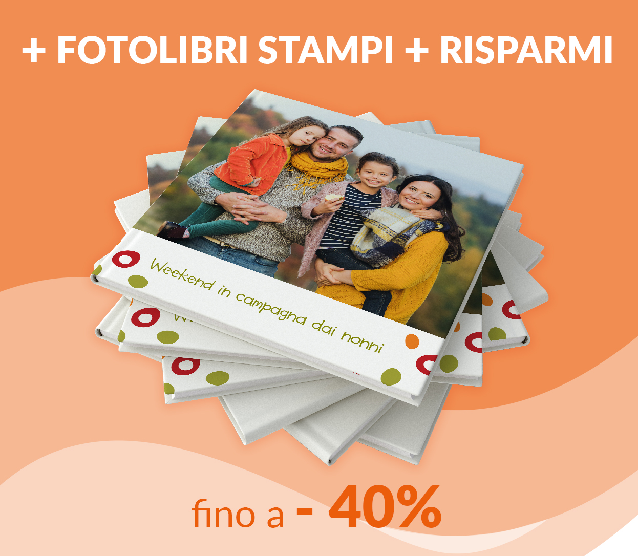 Fino a -40% sui FotoLibri, in base alla quantità
