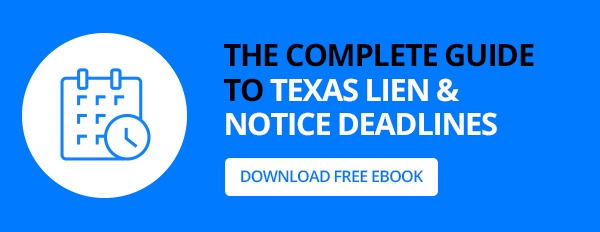 Texas Mechanics Lien Deadline Chart