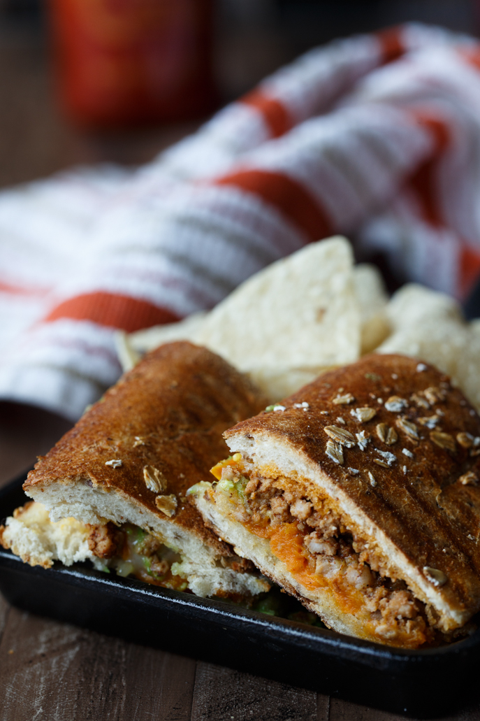 Center Stage: Cinnamon Chili Pork, Sweet Potato, and Avocado Panini with Shared Appetite for Everyday Good Thinking by @hamiltonbeach