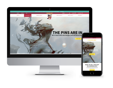 Cardamajigs website displayed on desktop and mobile