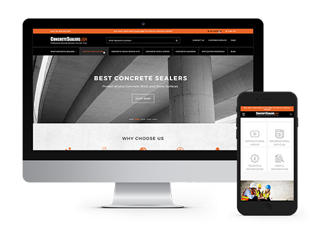Concrete Sealers USA website displayed on desktop and mobile