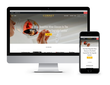 Cornet Barcelona website displayed on desktop and mobile