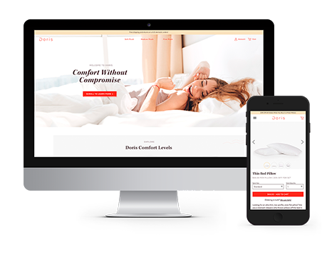 Doris Sleep website displayed on desktop and mobile