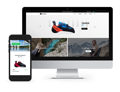 Evolv Sports website displayed on desktop and mobile