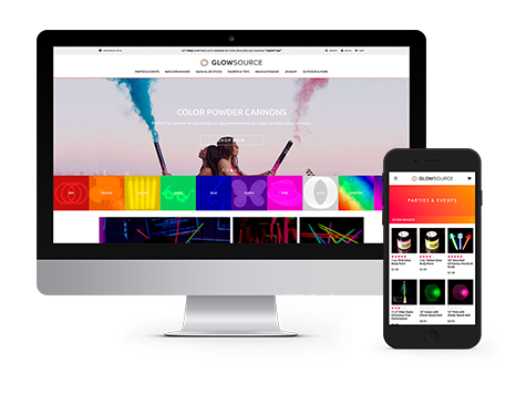 GlowSource website displayed on desktop and mobile