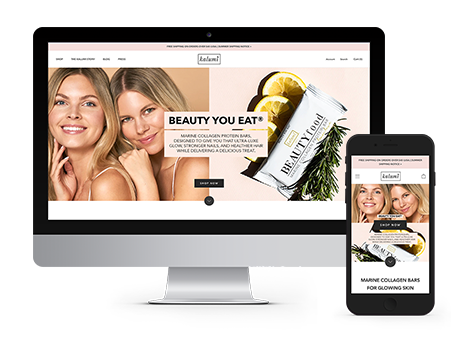 Kalumi Beauty website displayed on desktop and mobile